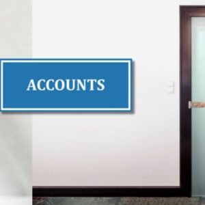 ACCOUNTS STICKER for Glass Door Mockup AI Free Download