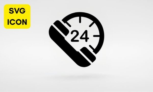 24 7 SUPPORT ICON SVG Free Download