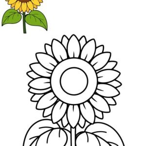 Sunflower coloring pages printable PDF