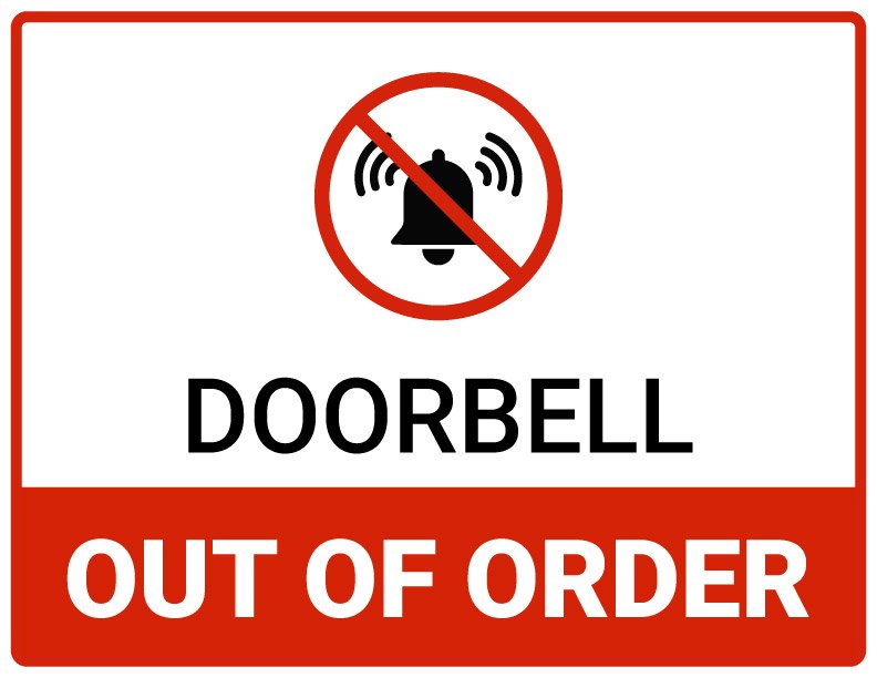 Doorbell out of order sign printable pdf