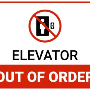 Elevator Out of Order Sign in red – free printable PDF suitable for buildings and offices