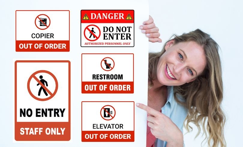 Printable Out of Order sign on printer