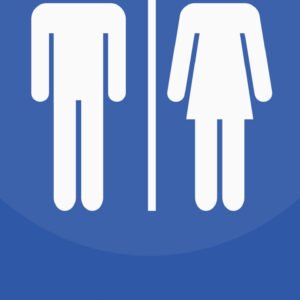 Big size restroom sign