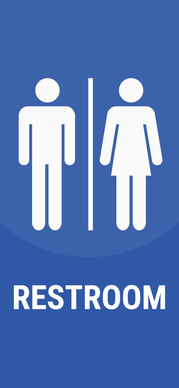Big size restroom sign