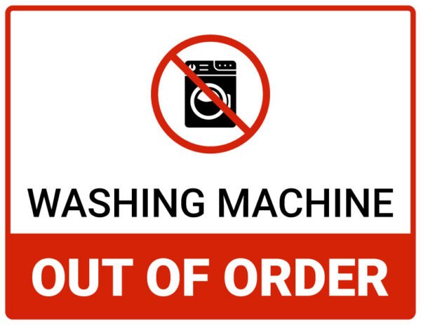 Washing machine out of order sign printable pdf