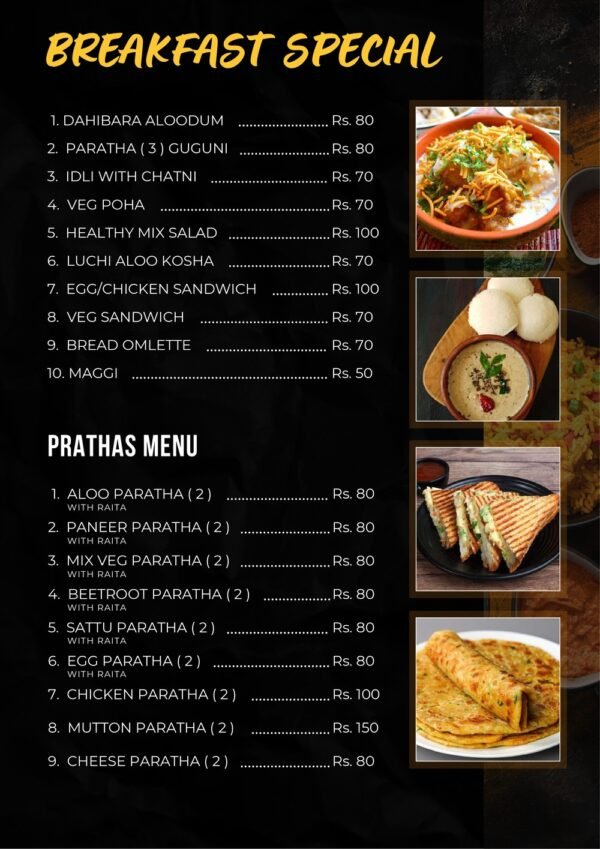 RESTAURANT MENU CARD