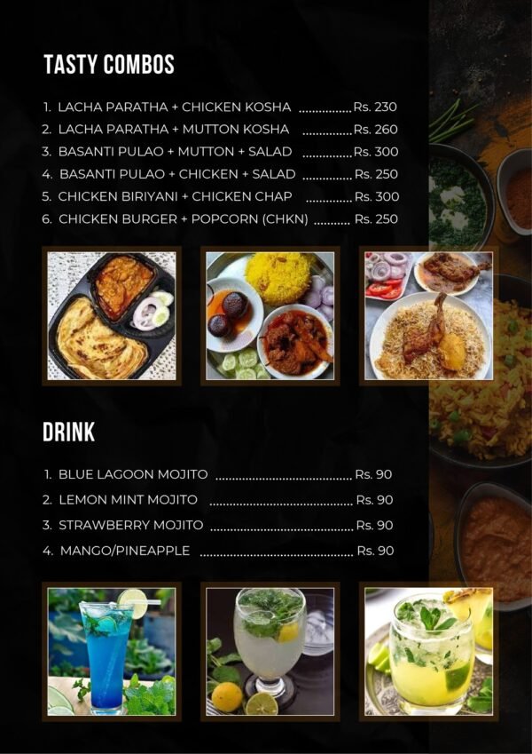 RESTAURANT MENU CARD